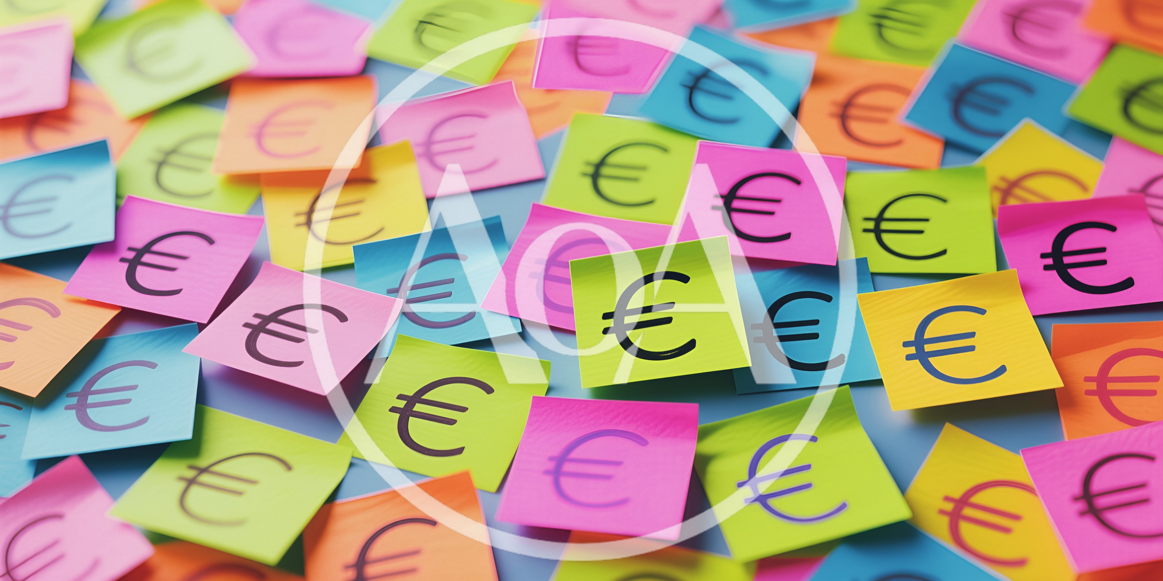 Colorful Sticky Notes With Euro Symbols