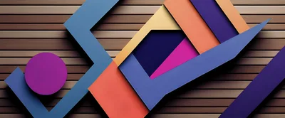 Abstract Geometric Shapes On A Wooden Background