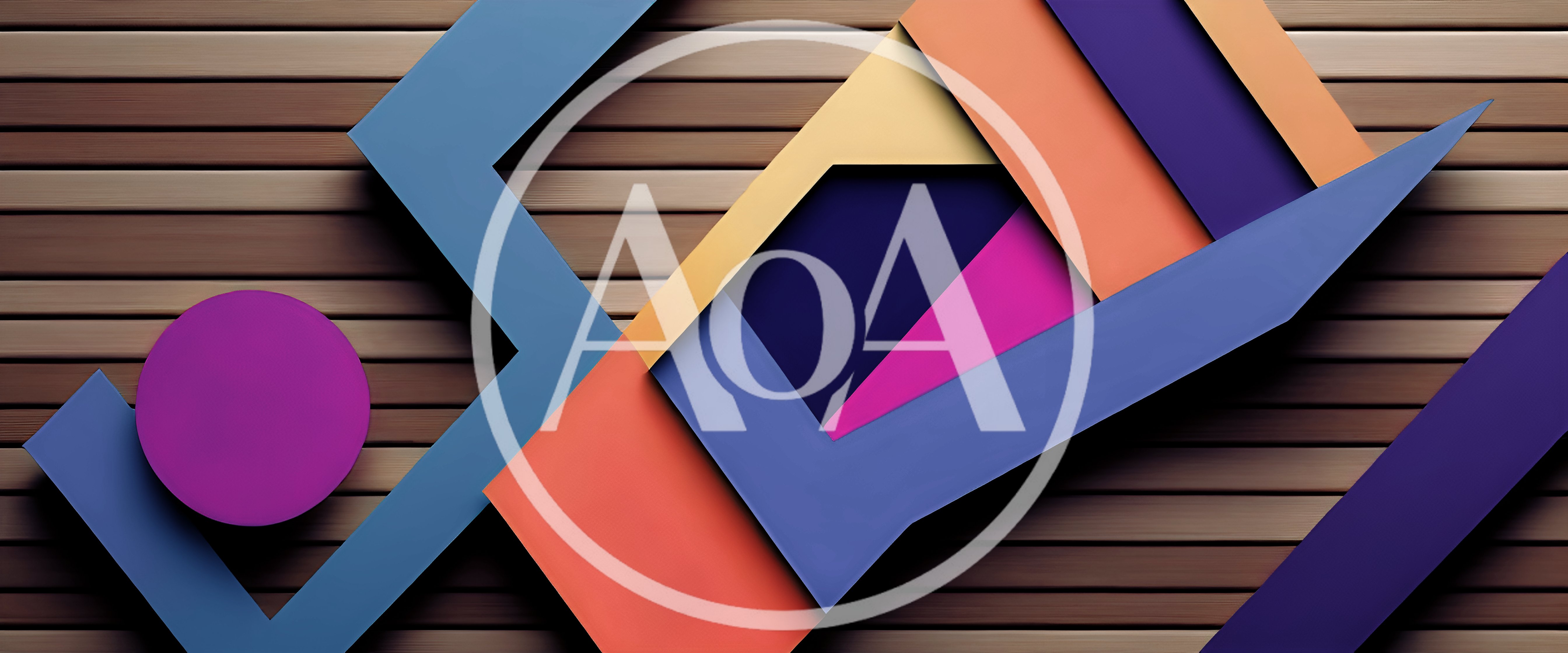 Abstract Geometric Shapes On A Wooden Background