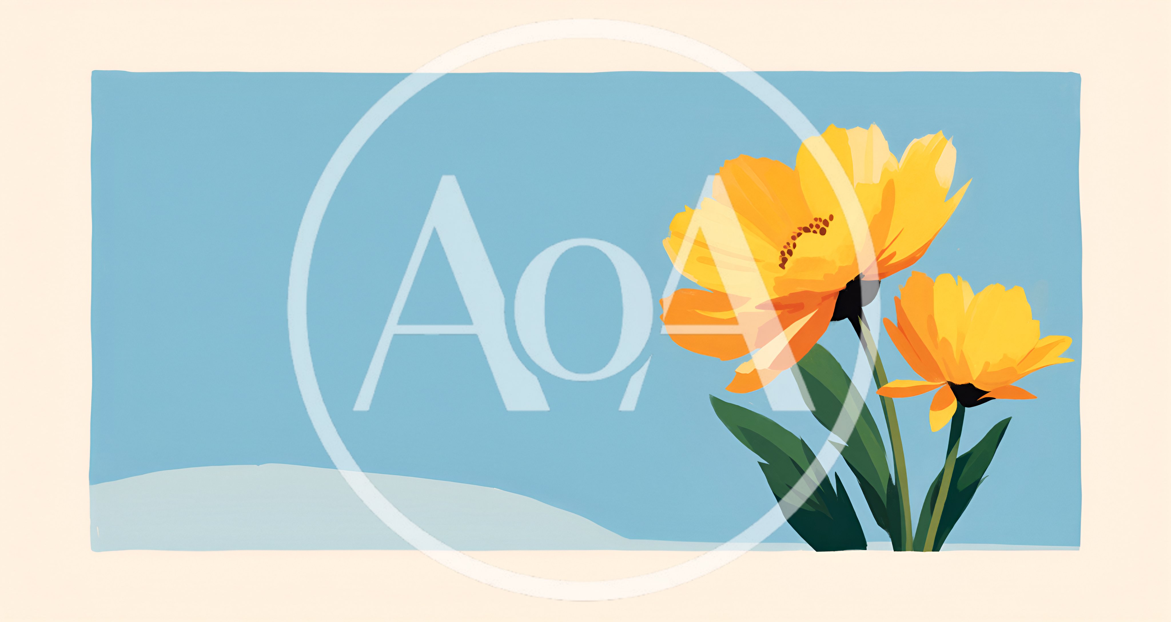 Minimalist Illustration Of Two Yellow Flowers
