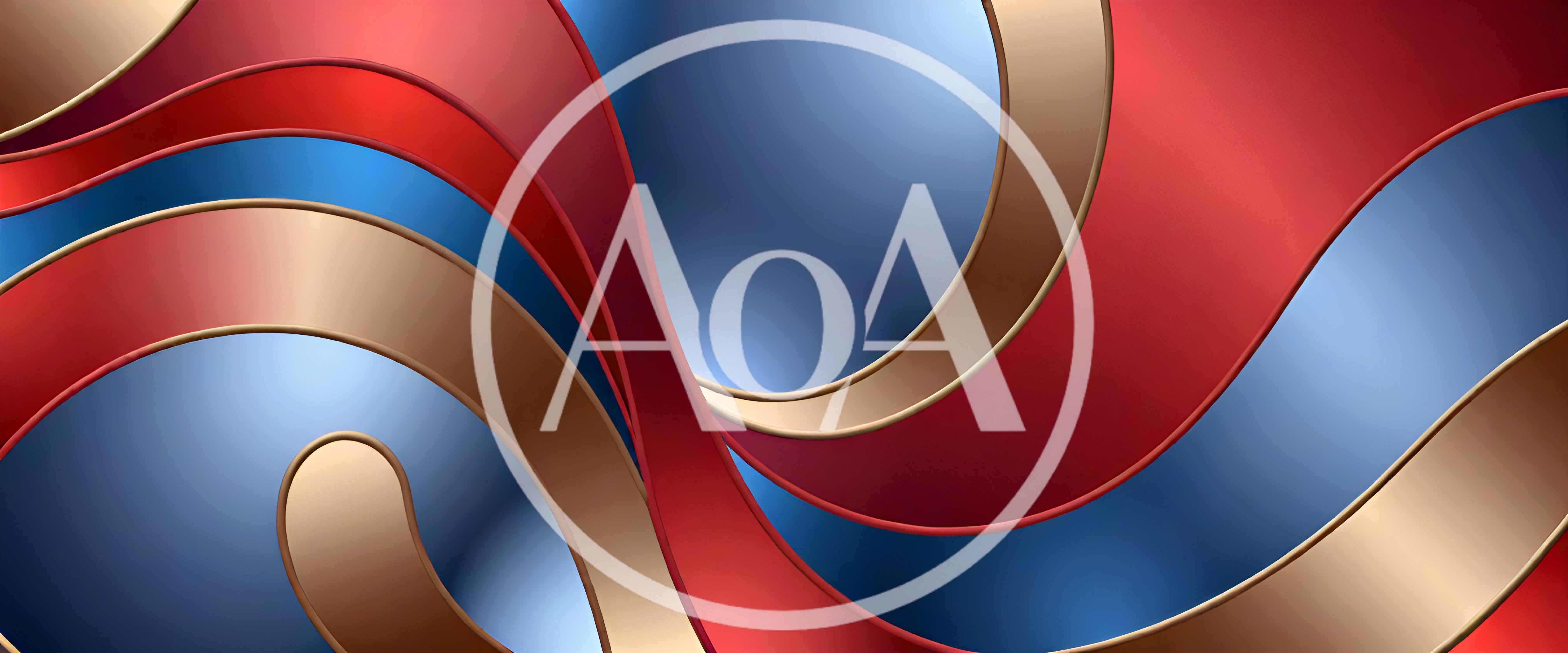 Abstract Background With Flowing Red Blue And Gold Curves