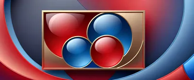 Abstract 3D Composition With Glossy Spheres And Geometric Shapes