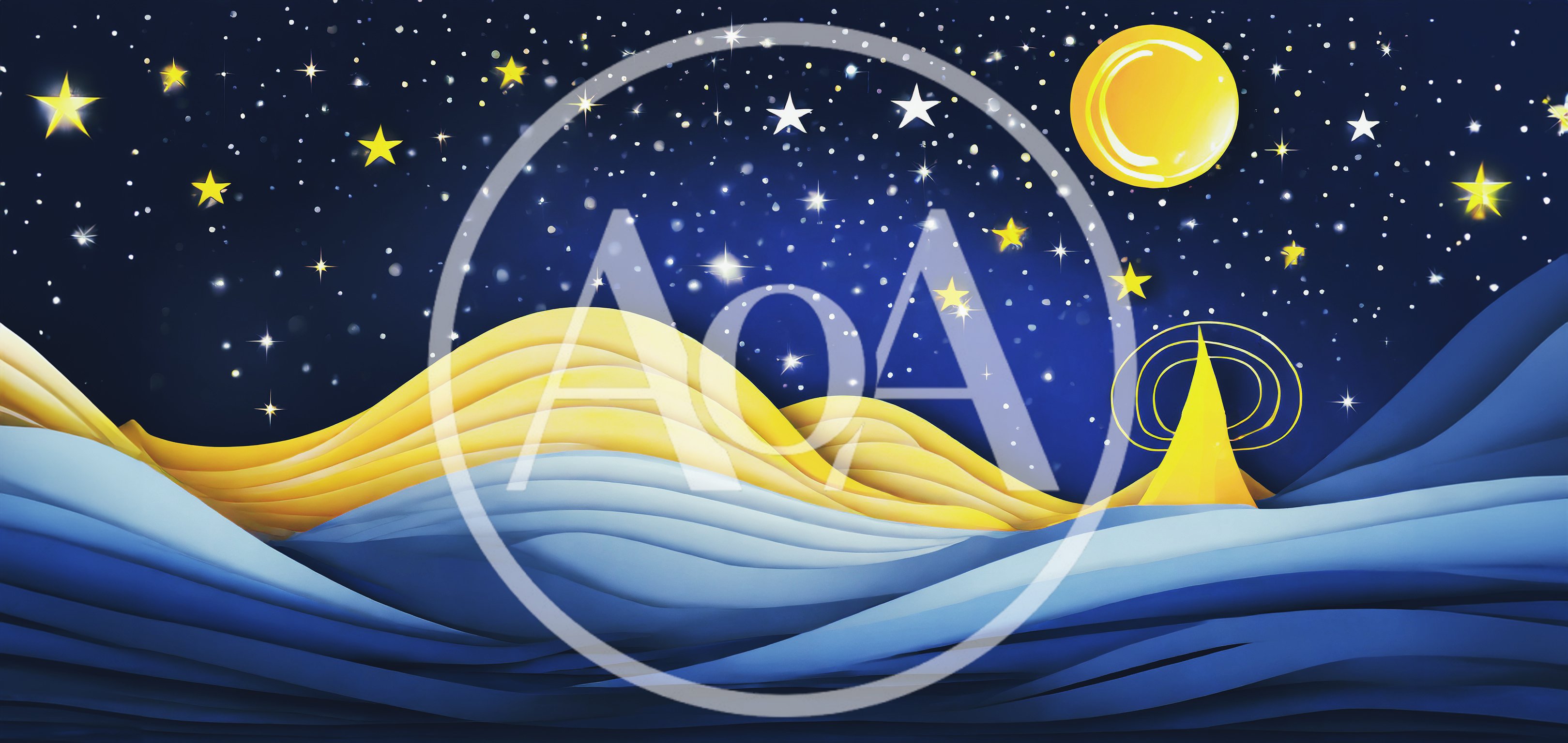 Abstract Paper Cutout Landscape With Moon And Stars