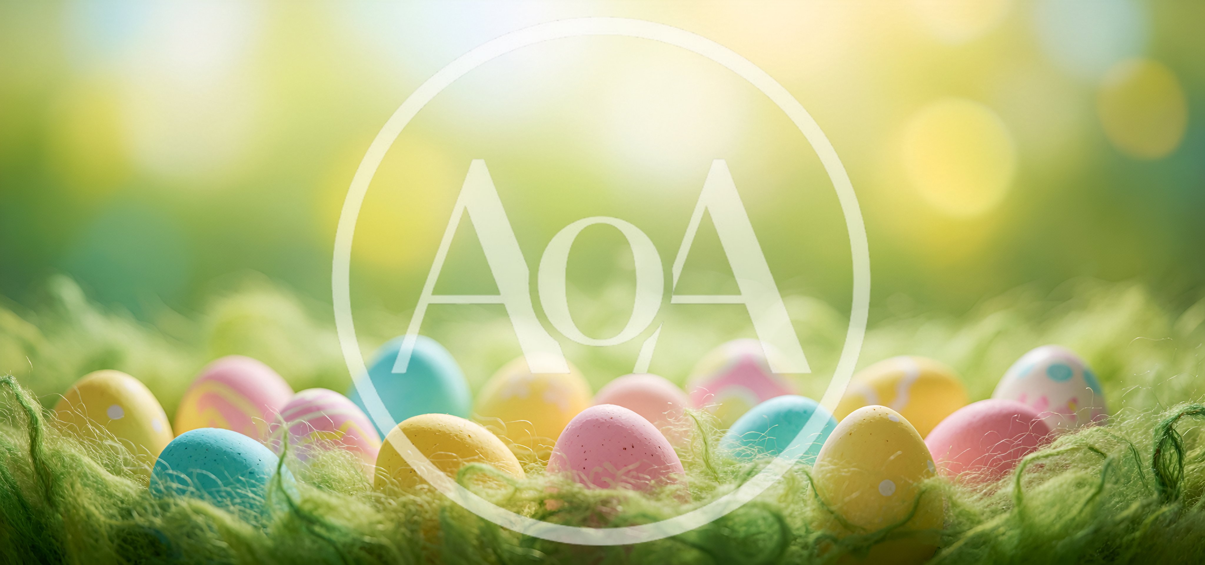 Colorful Easter Eggs Nestled In Green Grass