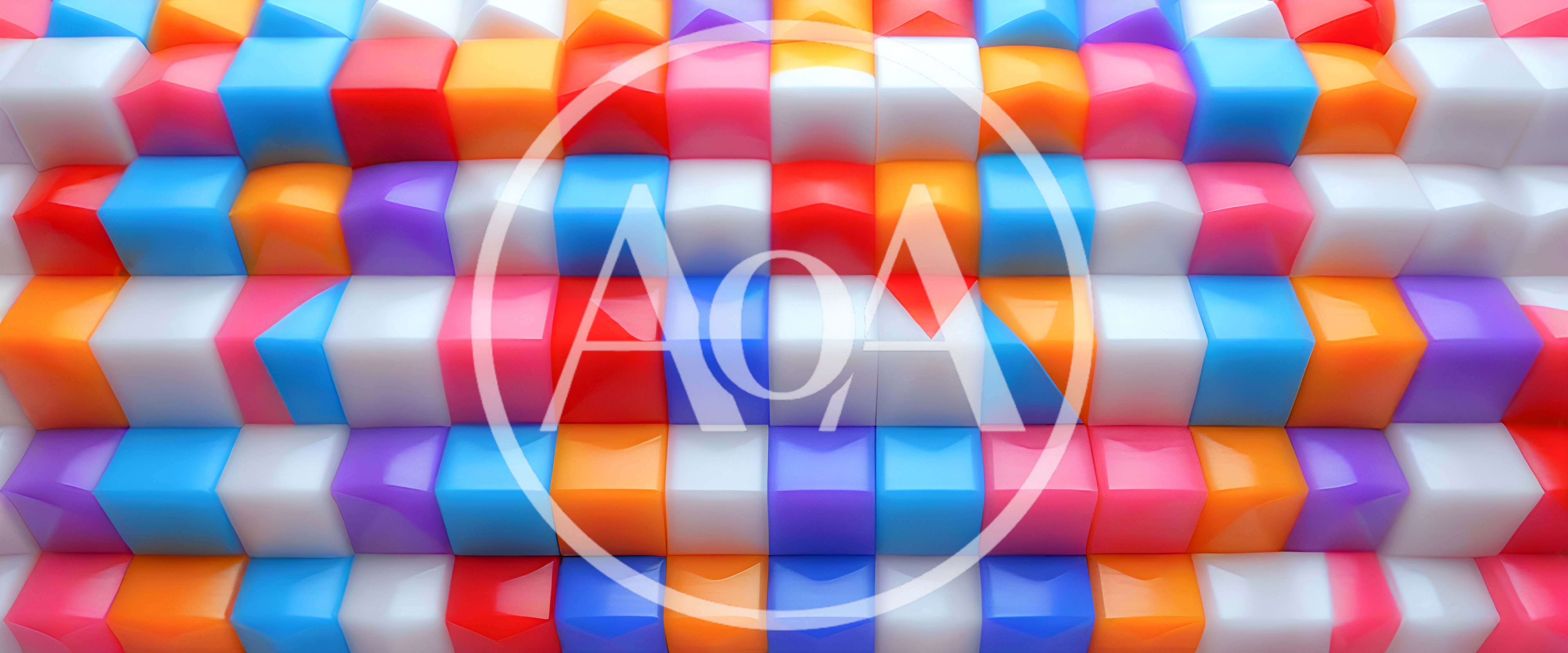 Abstract 3D Background With Colorful Glossy Cubes