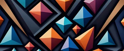 Abstract Geometric Background With Colorful 3D Pyramids