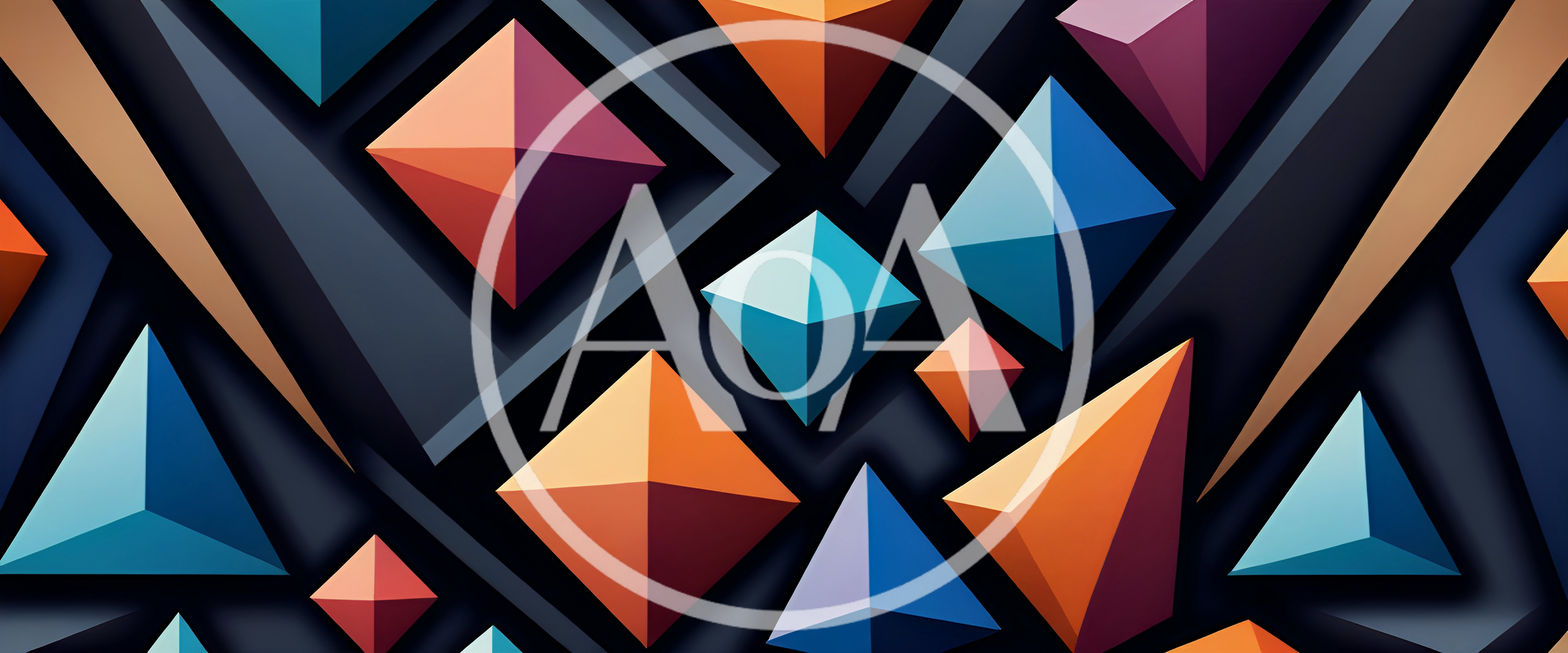 Abstract Geometric Background With Colorful 3D Pyramids