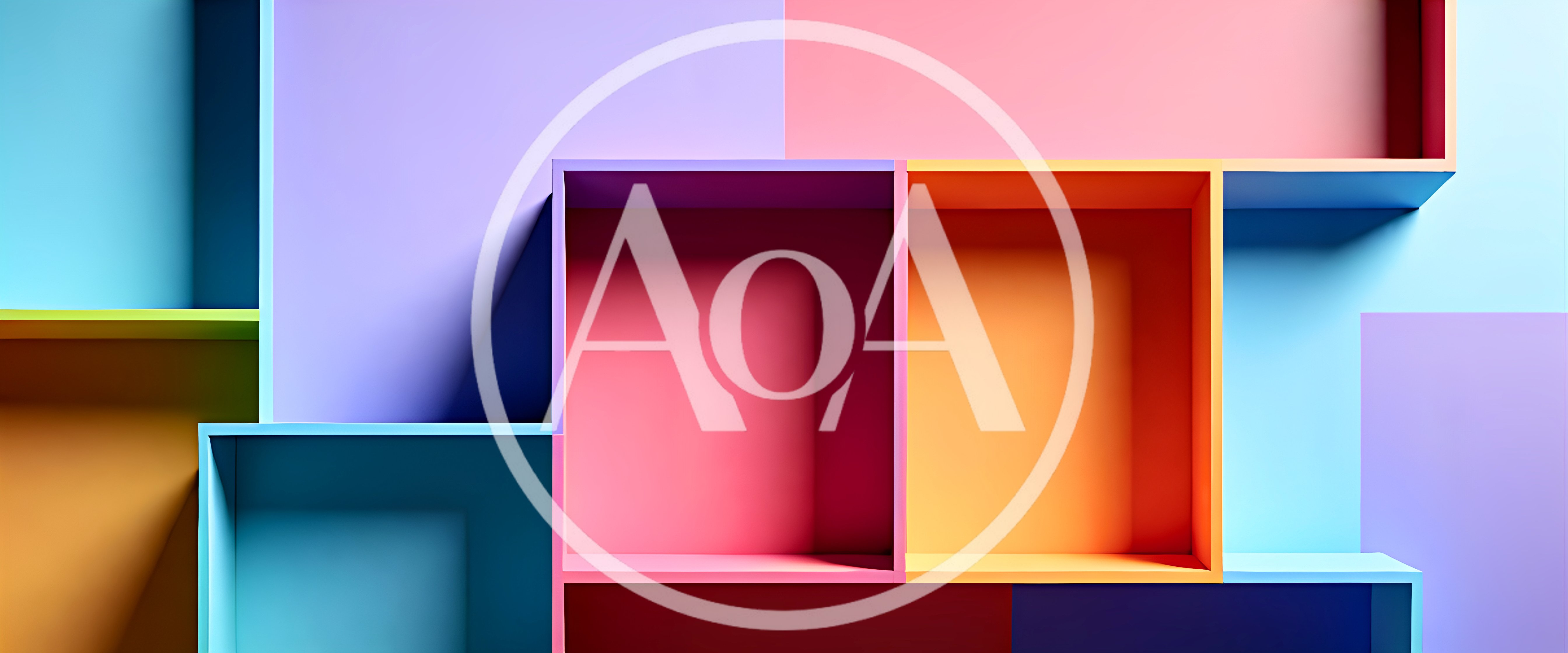 Abstract Colorful Geometric Shelving Unit Background