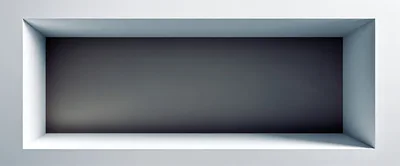Minimalist Rectangular Recessed Wall Niche With Dark Interior