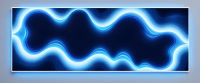 Abstract Glowing Blue Neon Wave Background