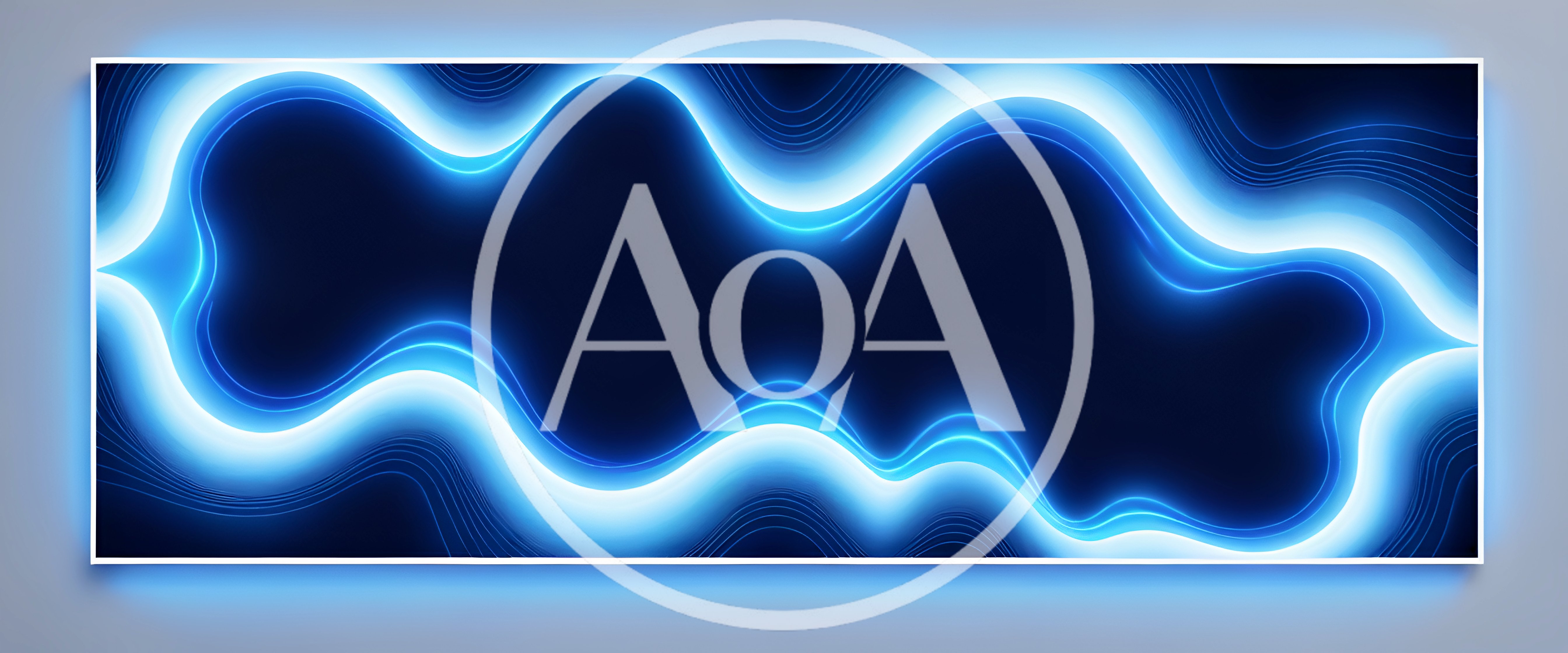 Abstract Glowing Blue Neon Wave Background