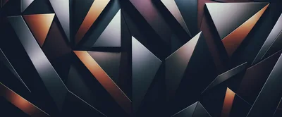 Abstract Geometric Background With Metallic Triangular Panels