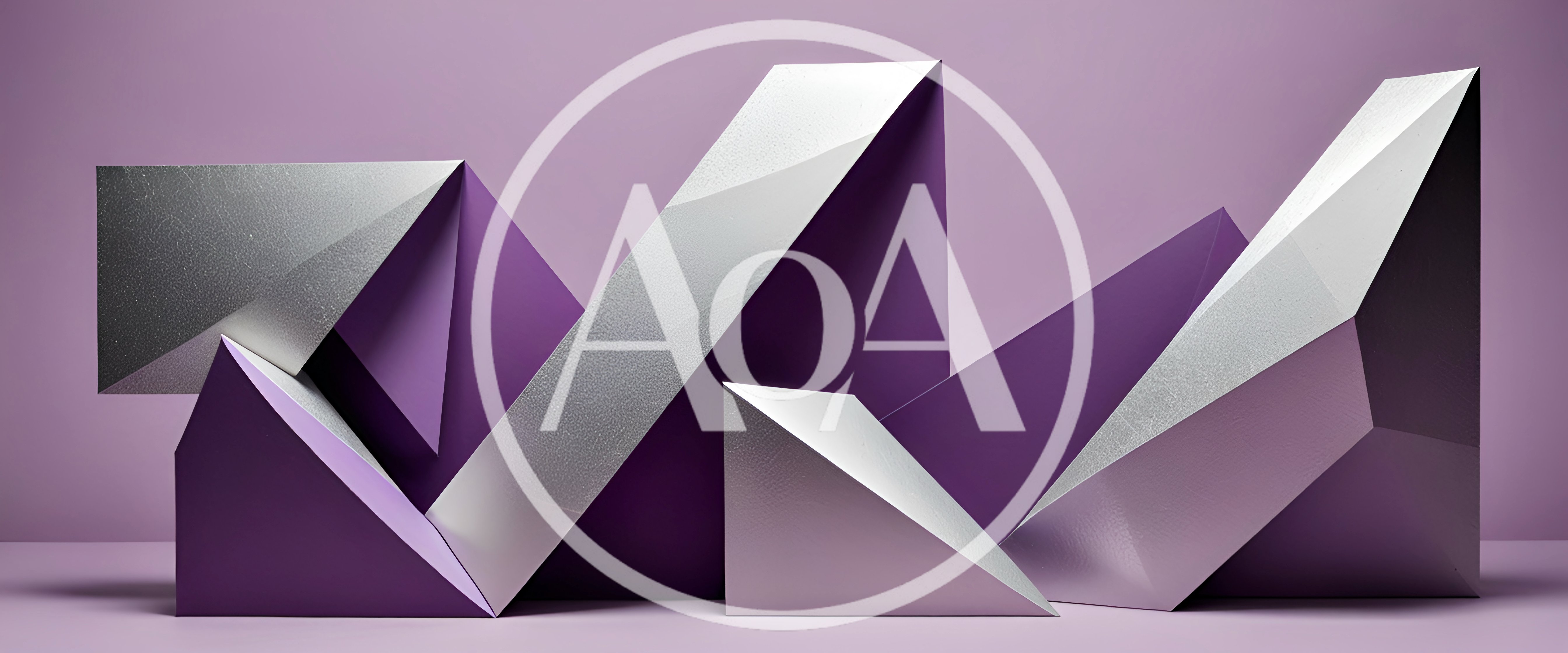 Abstract Geometric Shapes With Purple And Silver Textures