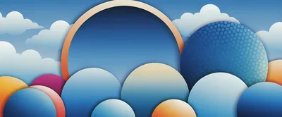 Abstract Geometric Circles And Clouds Background