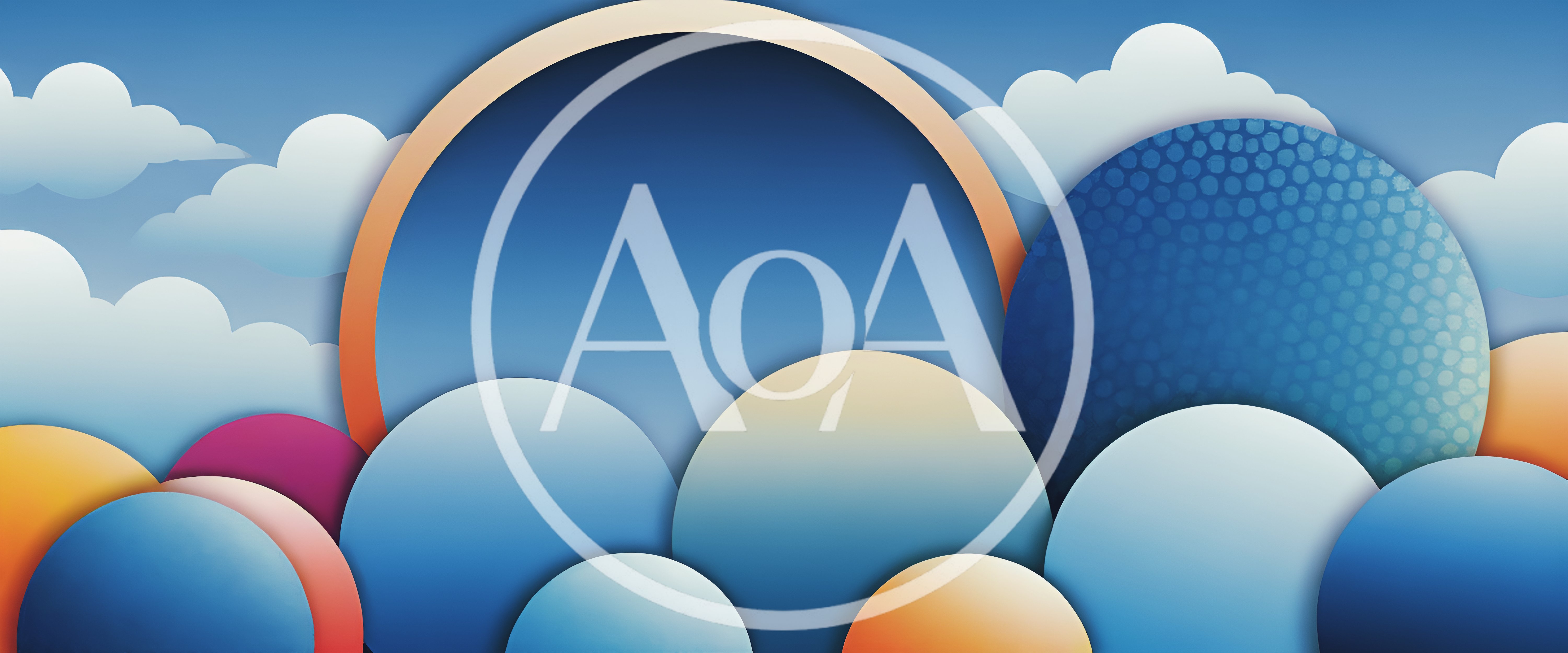 Abstract Geometric Circles And Clouds Background