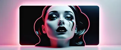 Surreal Portrait Of A Woman With Neon Lighting