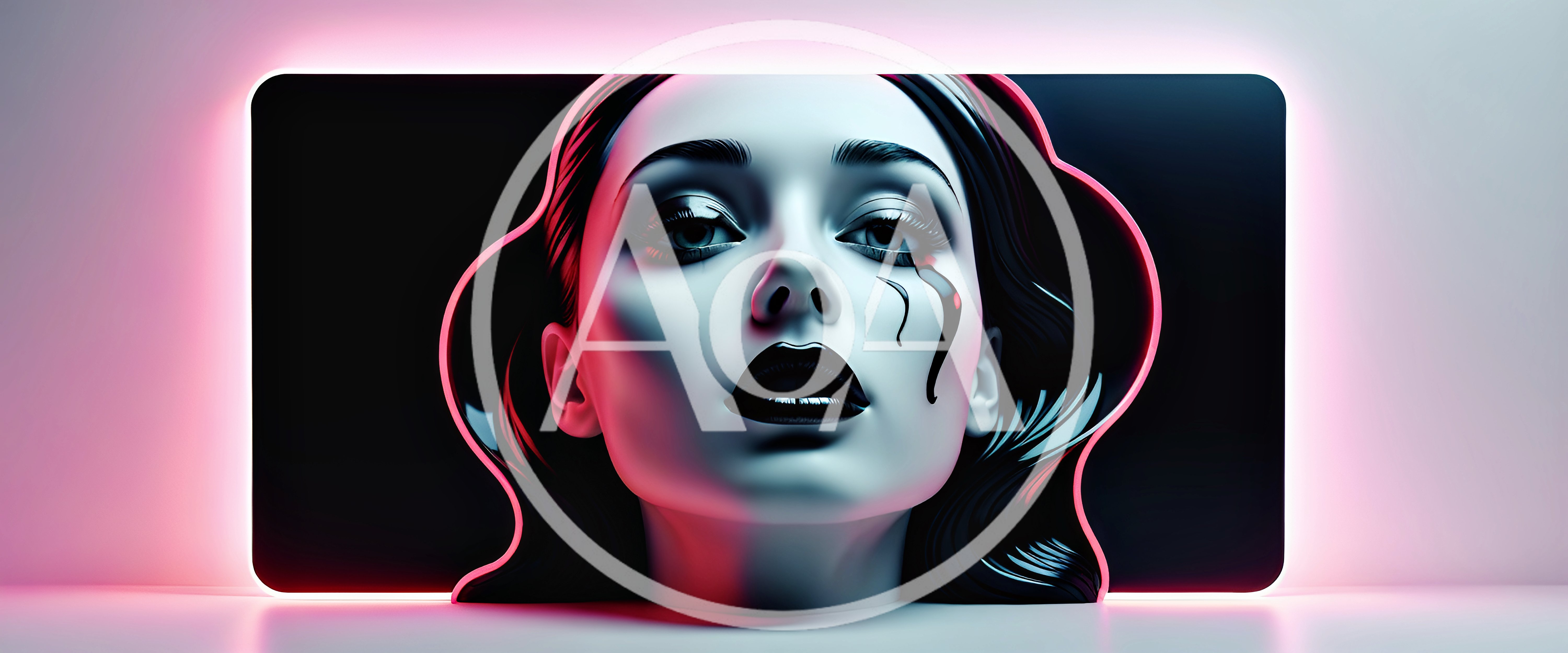 Surreal Portrait Of A Woman With Neon Lighting
