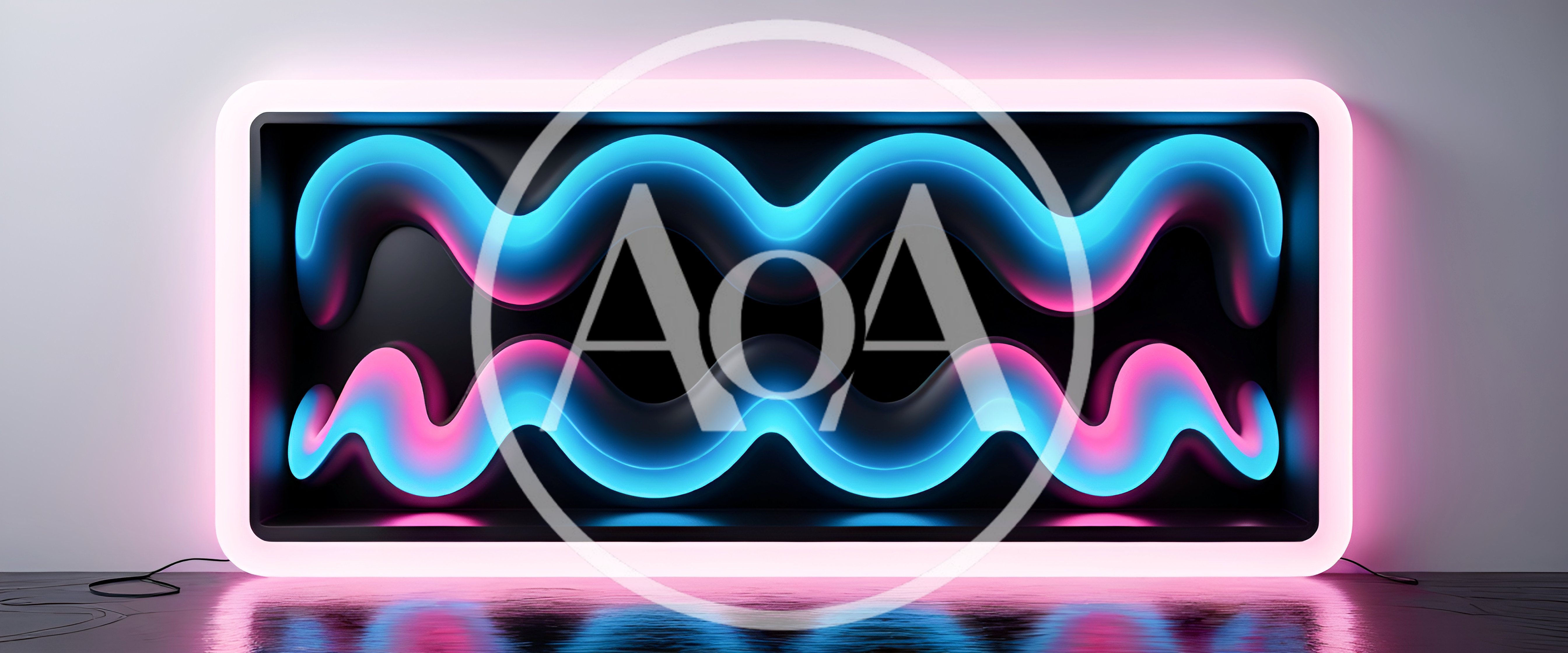 Neon Aquarius Zodiac Sign Wall Art