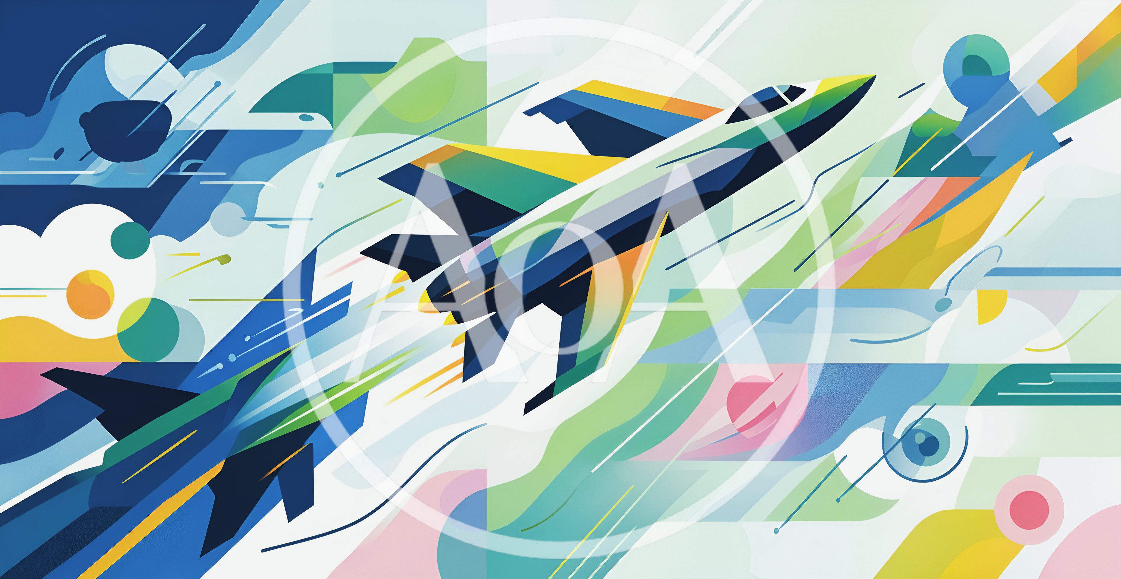 Abstract Geometric Illustration Of Two Fighter Jets
