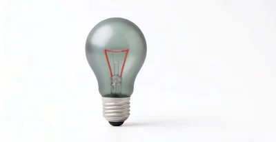 Grey Tinted Light Bulb On White Background