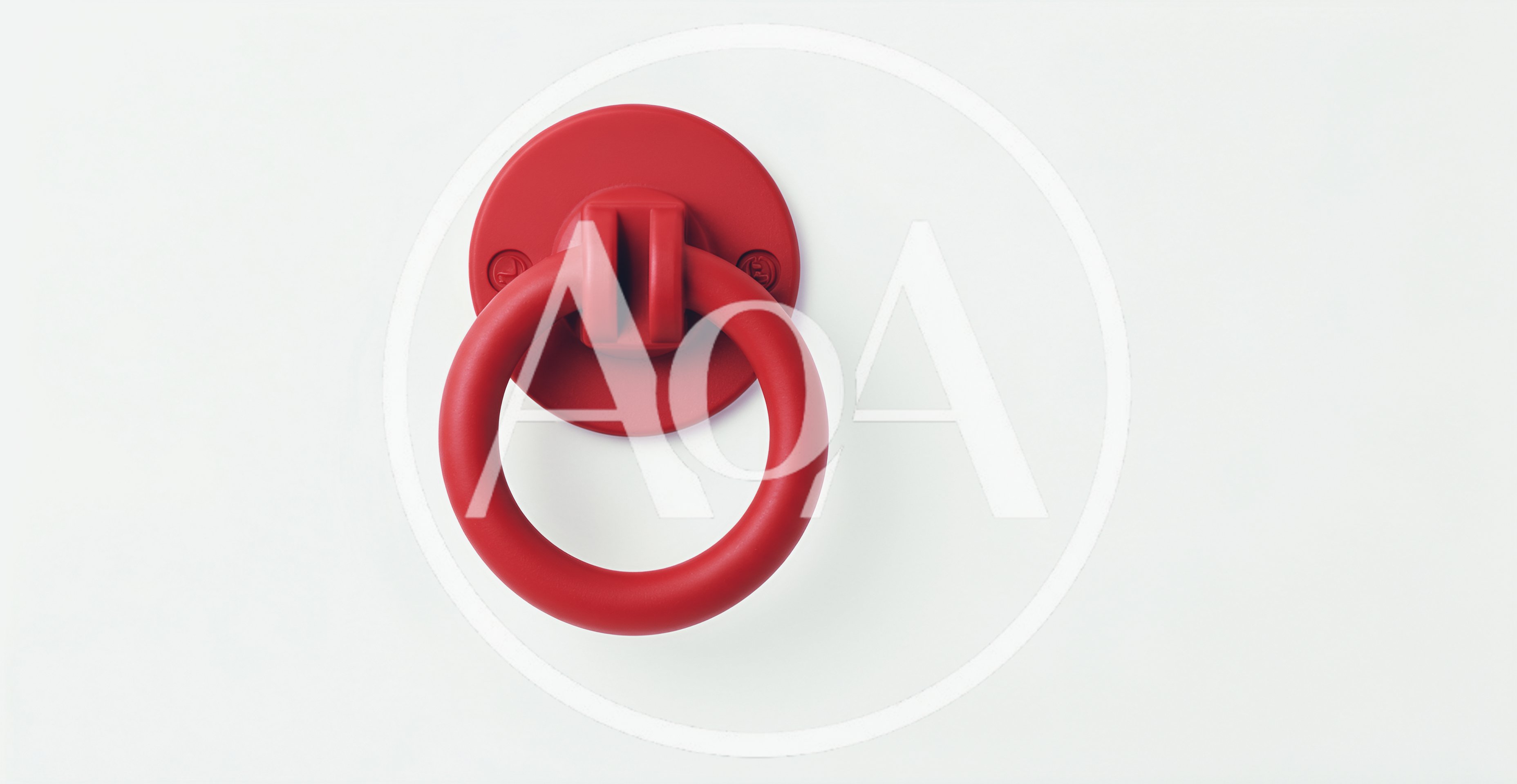 Red Circular Door Knocker On White Background