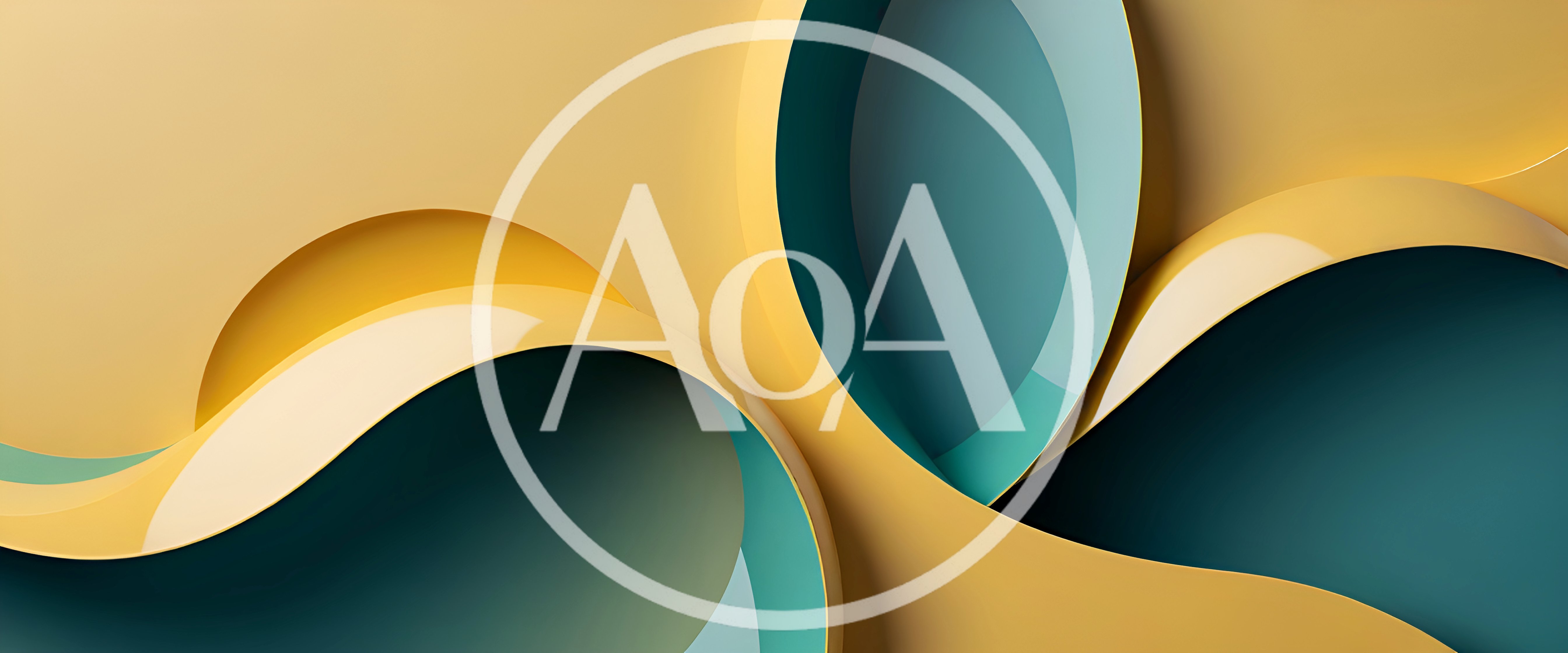 Abstract 3D Background With Flowing Yellow And Teal Curves