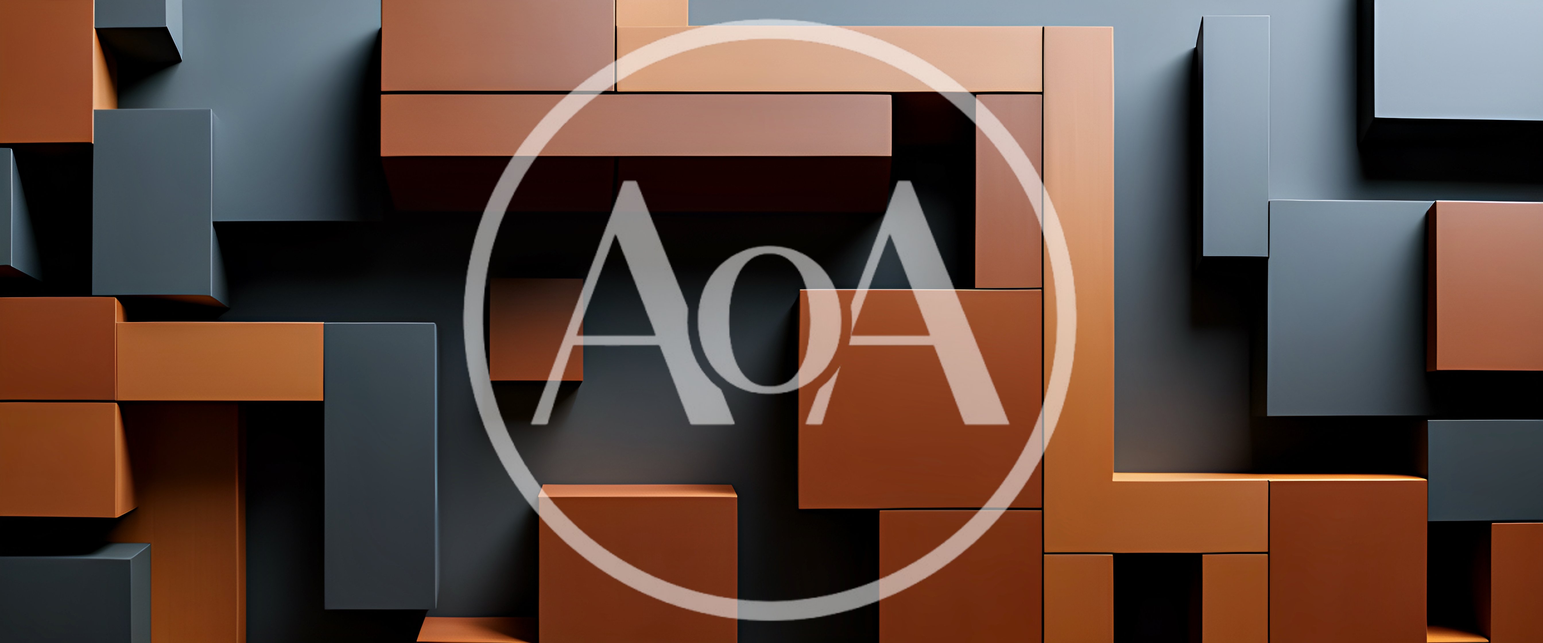 Abstract 3D Geometric Blocks In Brown And Grey