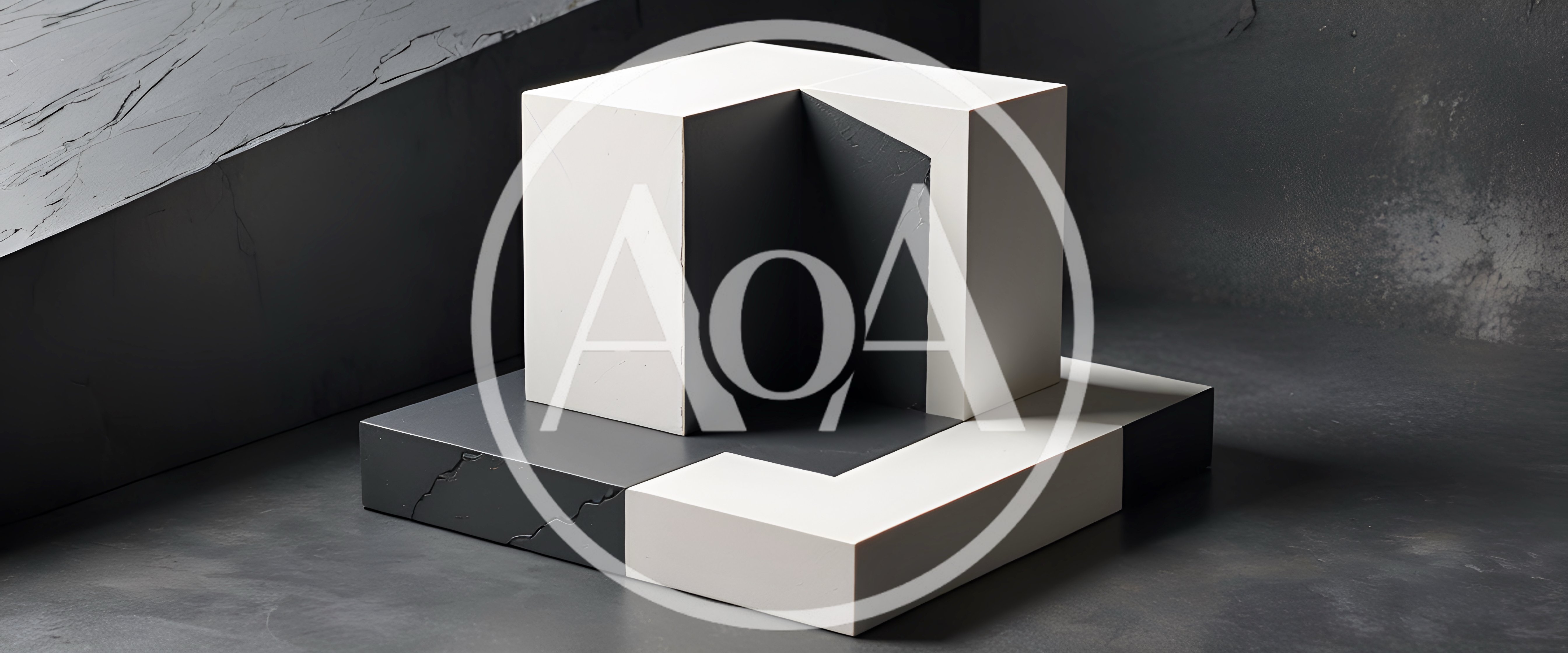 Minimalist Geometric Abstract Sculpture With Monochrome Blocks