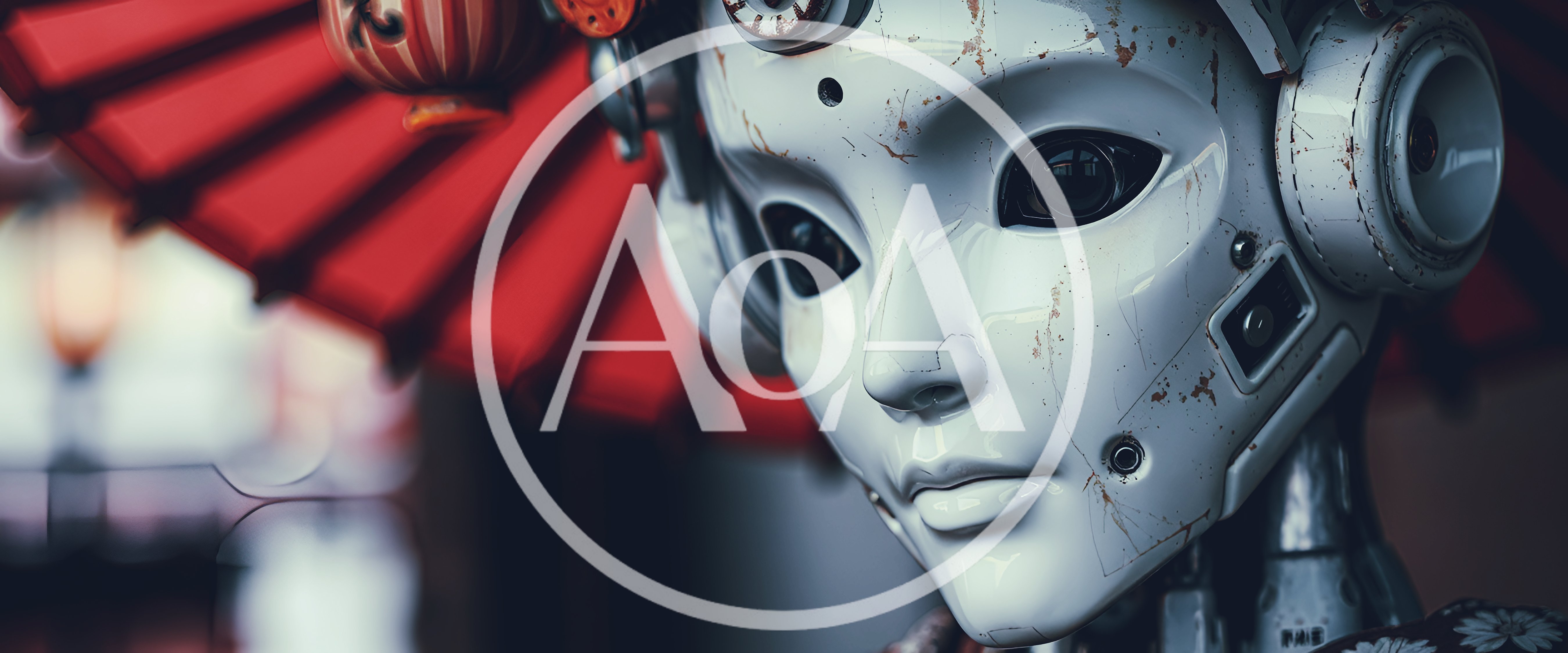 Close Up Portrait Of A Futuristic Android Geisha