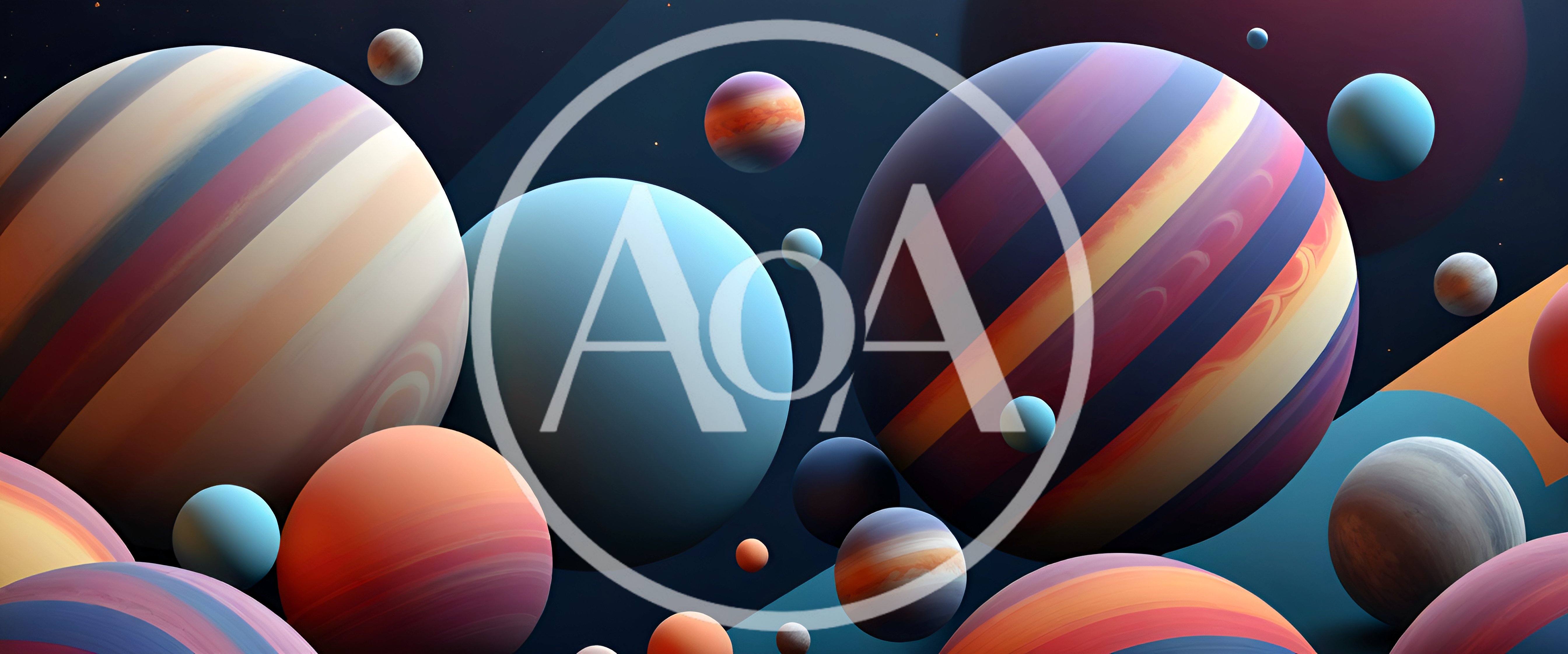 Abstract Digital Illustration Of Colorful Planets In Space