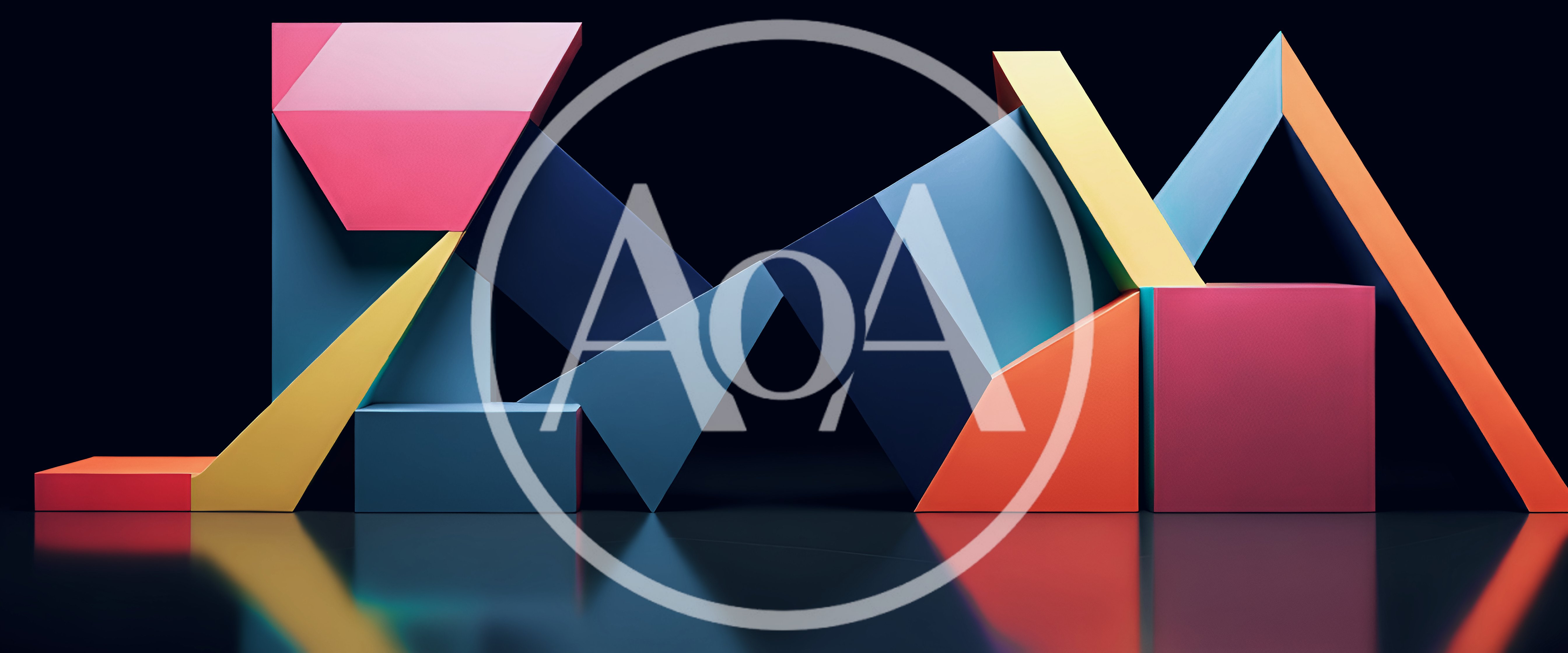 Abstract Geometric 3D Shapes Composition