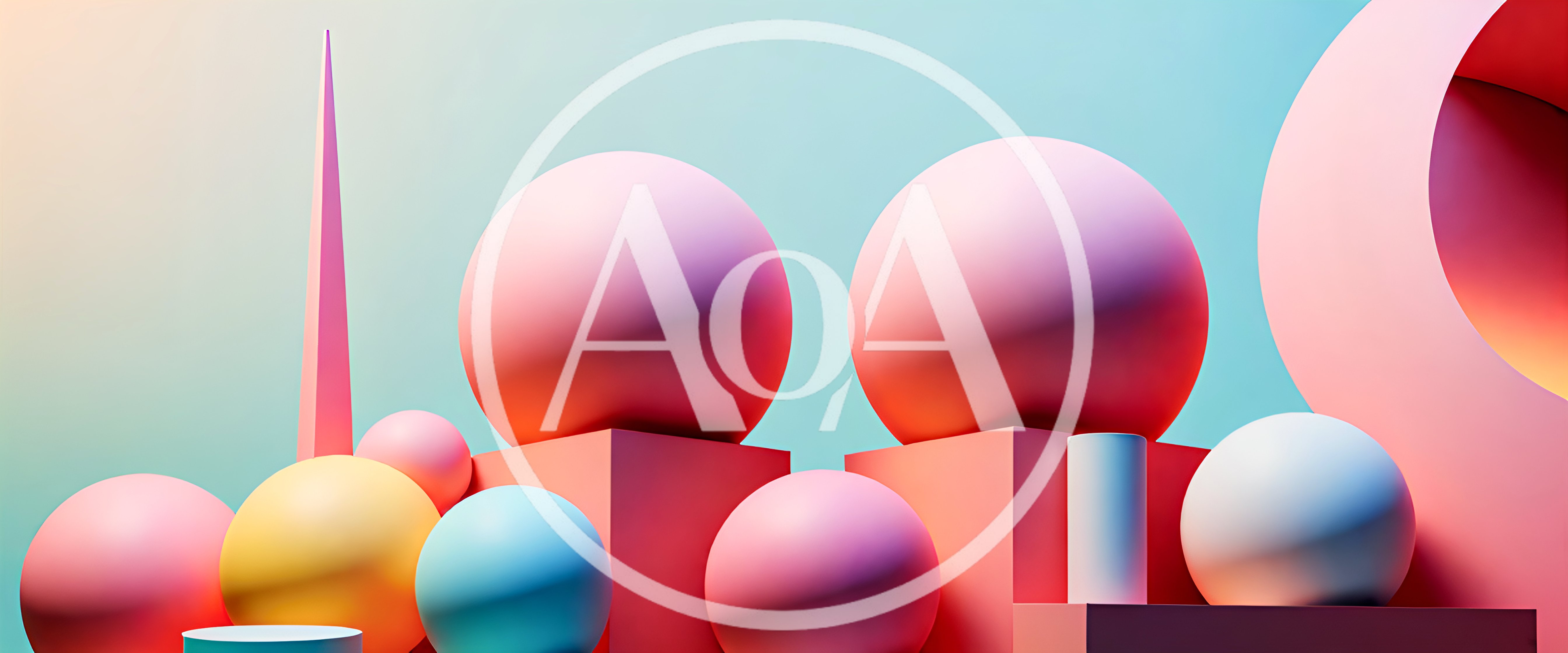 Abstract 3D Geometric Shapes Composition