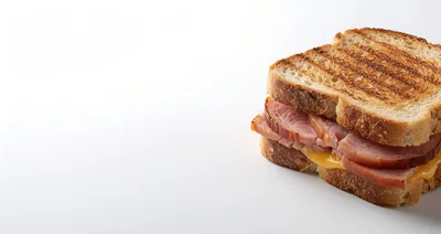 Grilled Ham and Cheese Sandwich on Toasted Bread