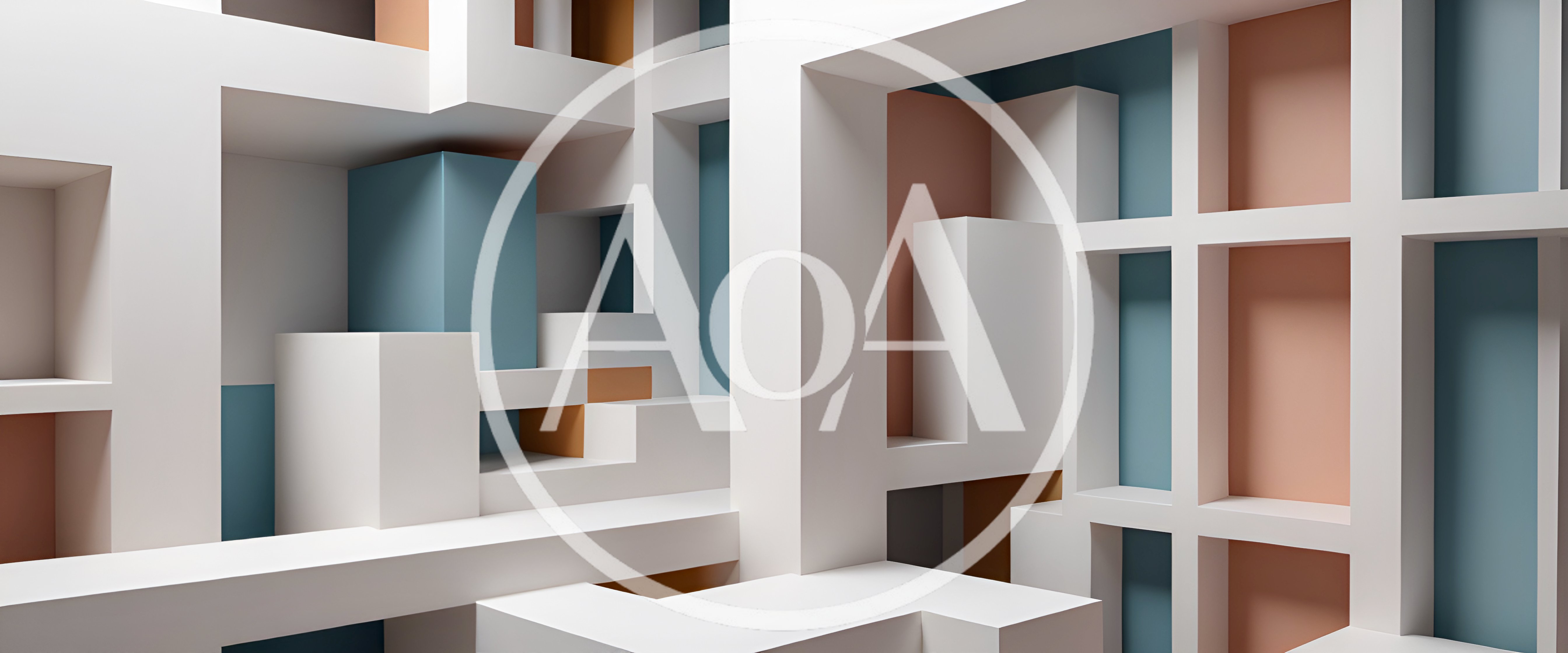 Abstract Geometric Architectural Structure With Pastel Colors