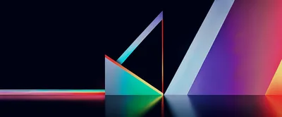 Abstract Geometric Shapes With Vibrant Neon Lighting