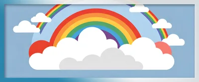 Stylized Rainbow And Clouds Illustration