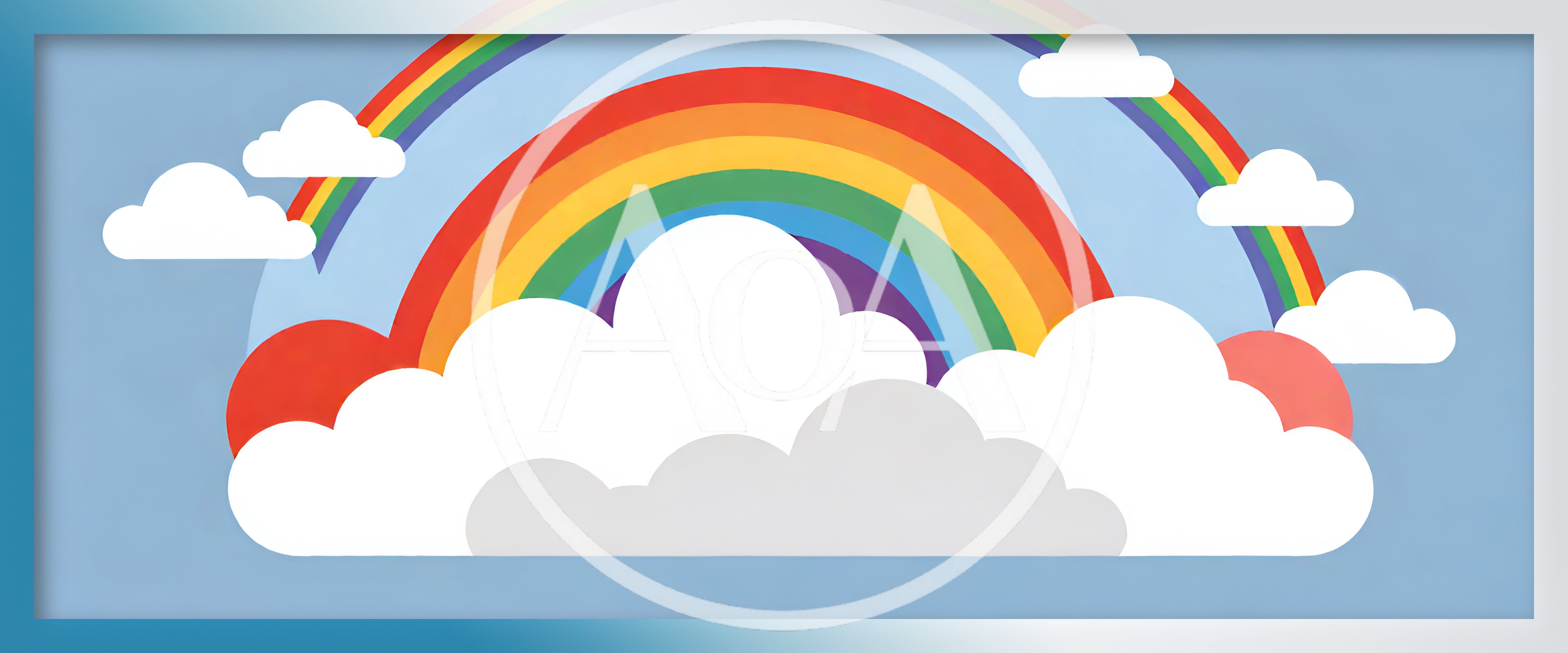 Stylized Rainbow And Clouds Illustration