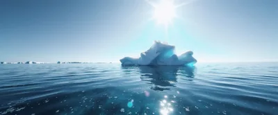 Large Iceberg Floating in Calm Arctic Ocean