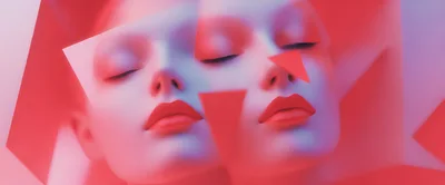 Abstract Double Exposure Portrait Of A Woman