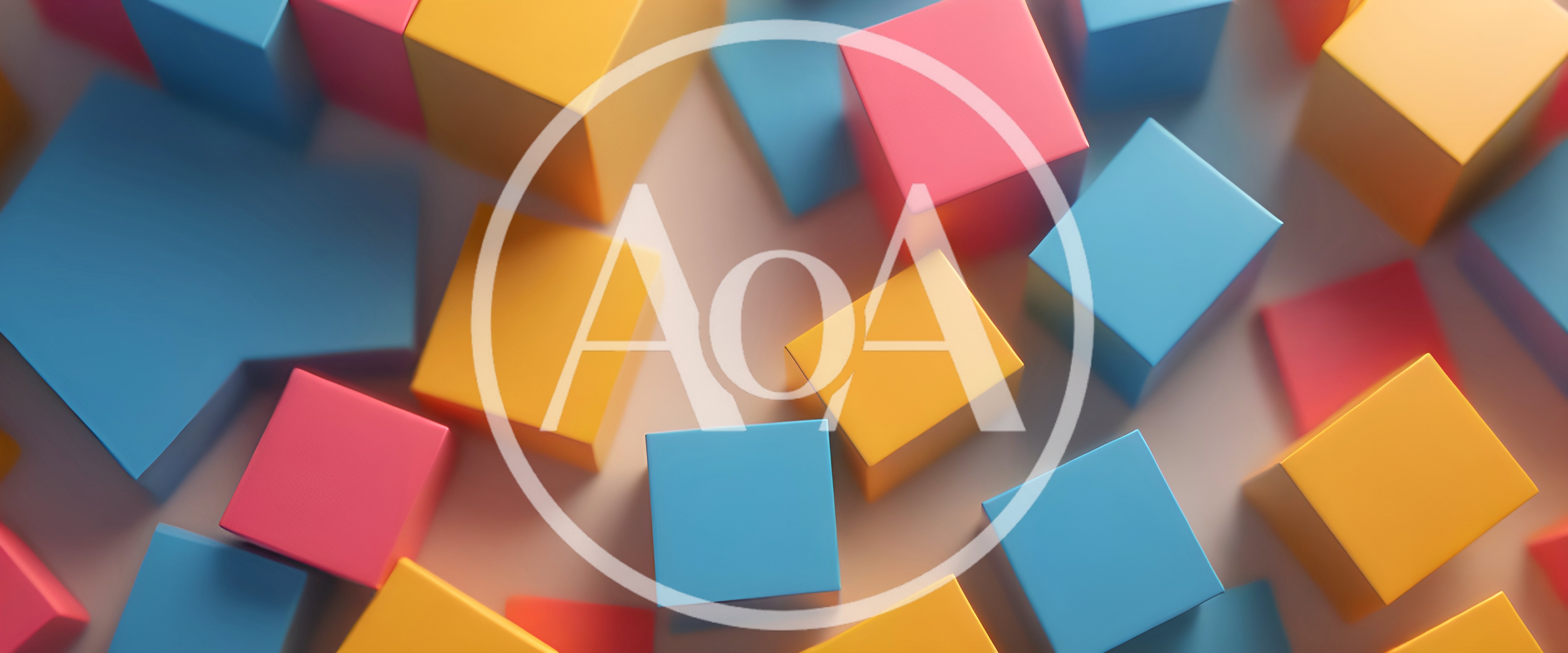 Abstract 3D Rendered Colorful Geometric Cubes