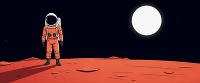 Astronaut Standing On The Surface Of Mars