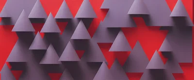 Abstract Geometric Pattern Of Purple Triangles On Red