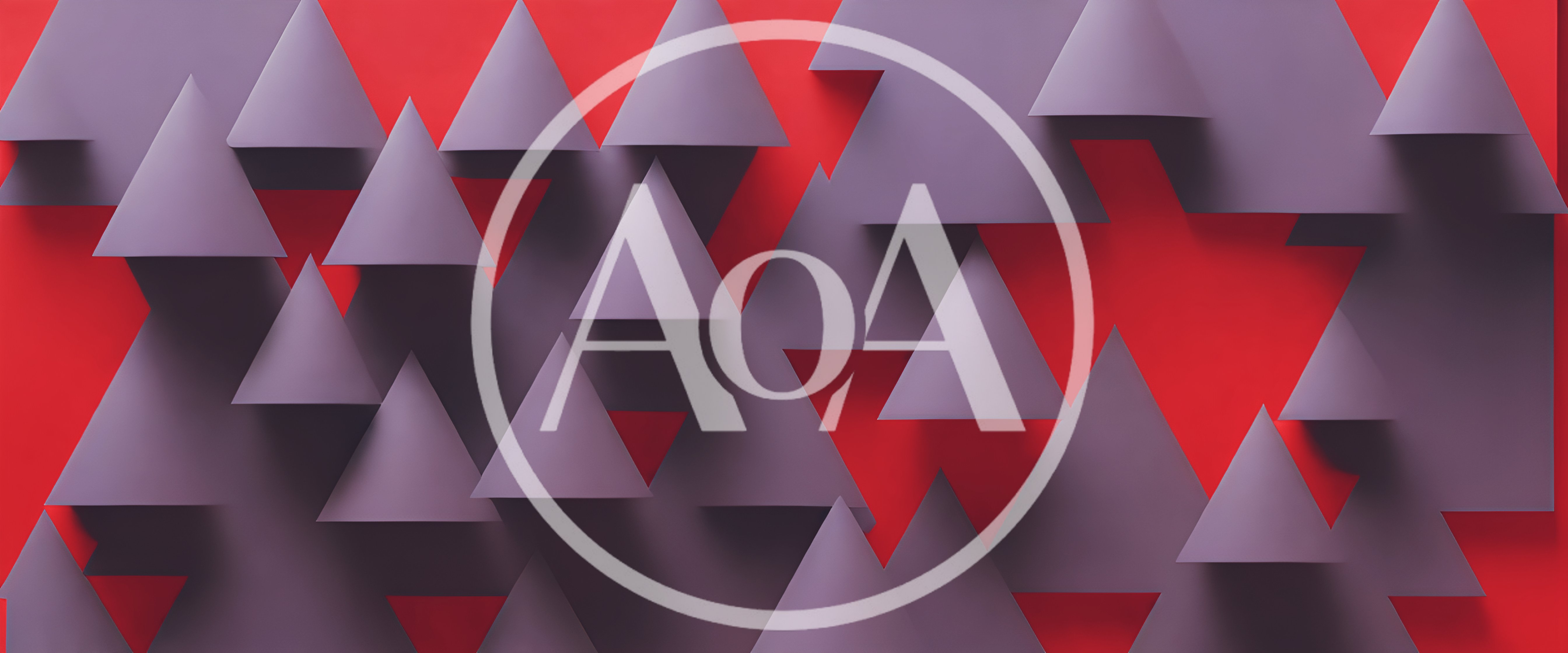Abstract Geometric Pattern Of Purple Triangles On Red