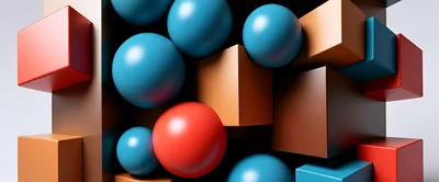 Abstract 3D Composition of Geometric Shapes