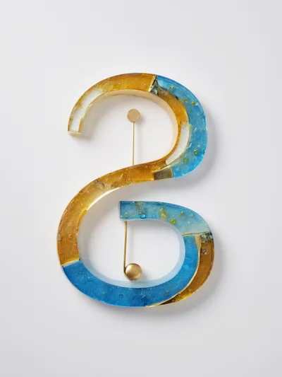 Abstract Resin Sculpture Of The Number Six