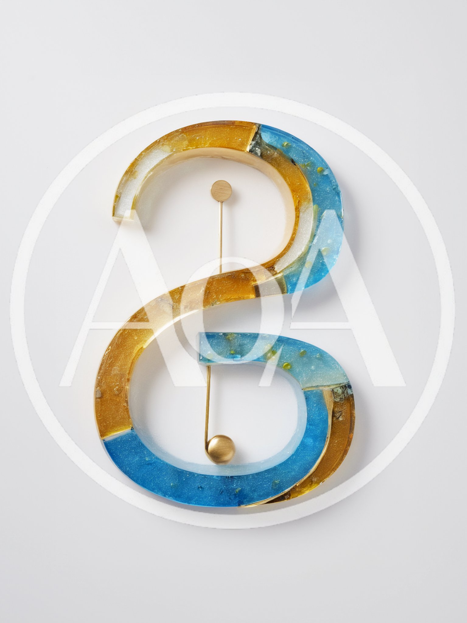 Abstract Resin Sculpture Of The Number Six