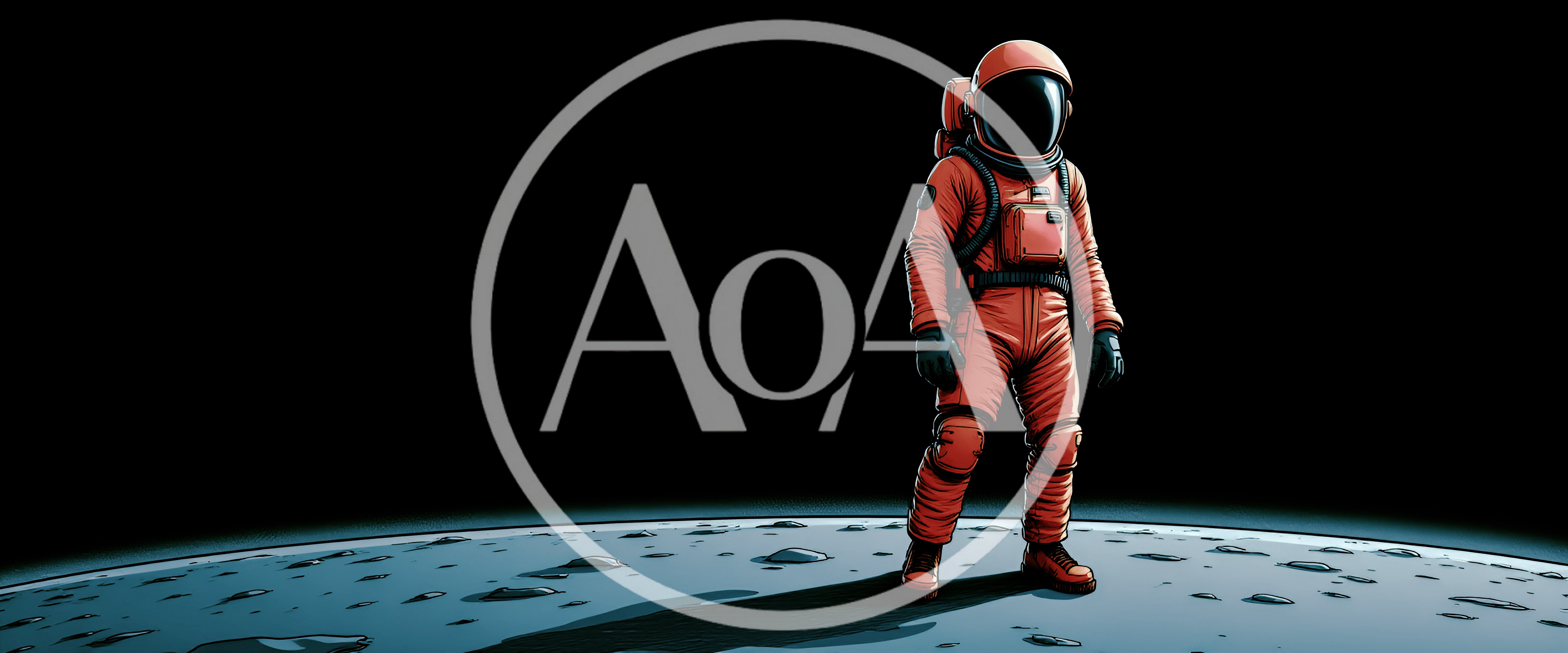 Astronaut Standing Alone On A Lunar Surface