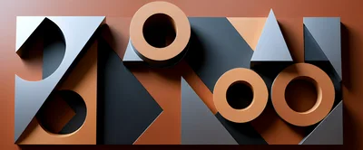Abstract 3D Geometric Shapes Composition