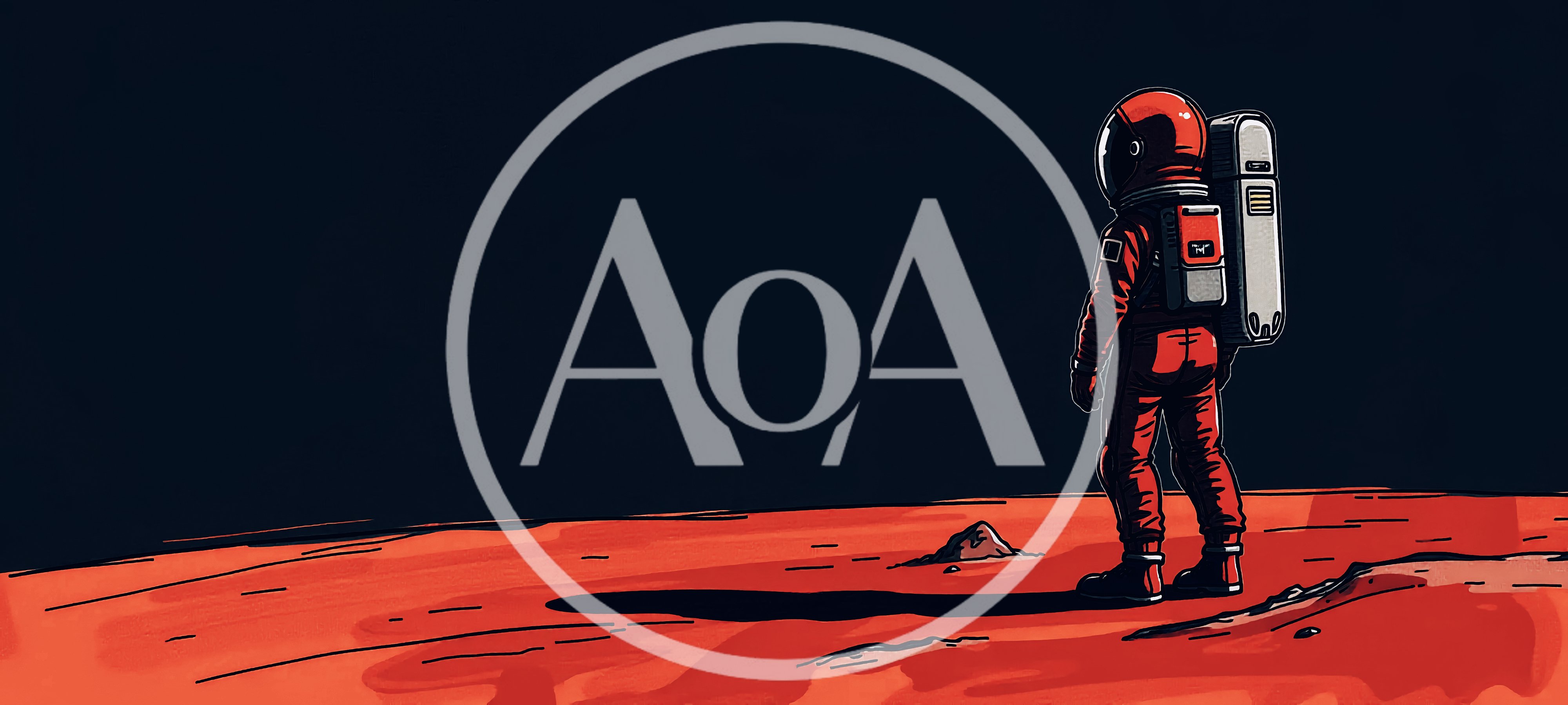 Astronaut Standing Alone On The Surface Of Mars