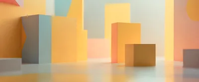 Abstract Geometric Shapes In Soft Pastel Colors
